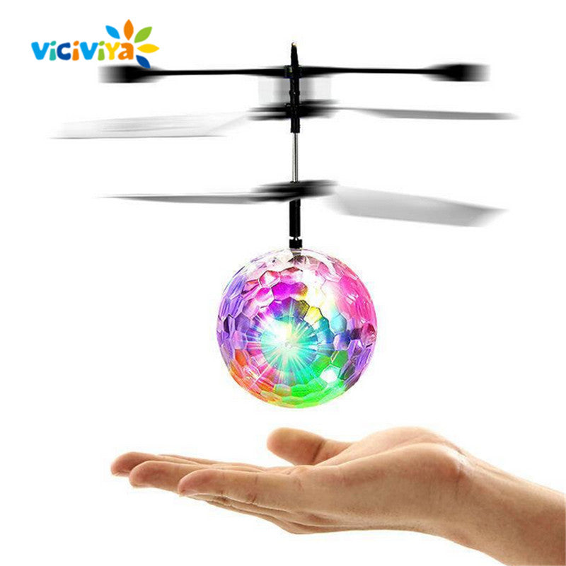 VICIVIYA Colorful Mini Drone Shinning LED RC Flying Ball Helicopter Sense Light Crystal Ball Induction Toys for Children Kids