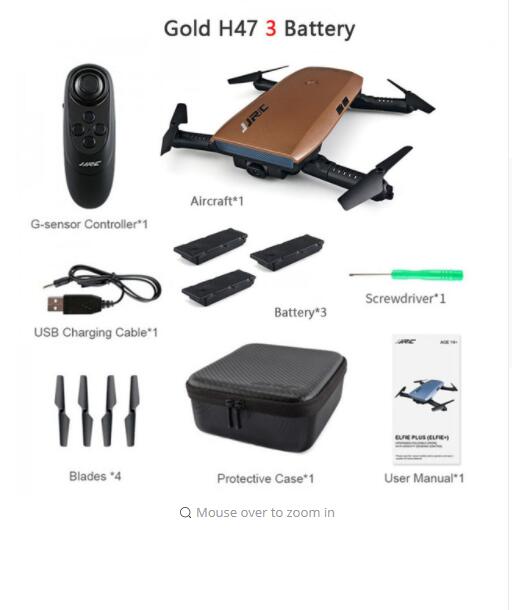 Newest JJRC H47 ELFIE Plus with HD Camera Upgraded Foldable Arm RC Drone Quadcopter Helicopter VS H37 Mini Eachine E56