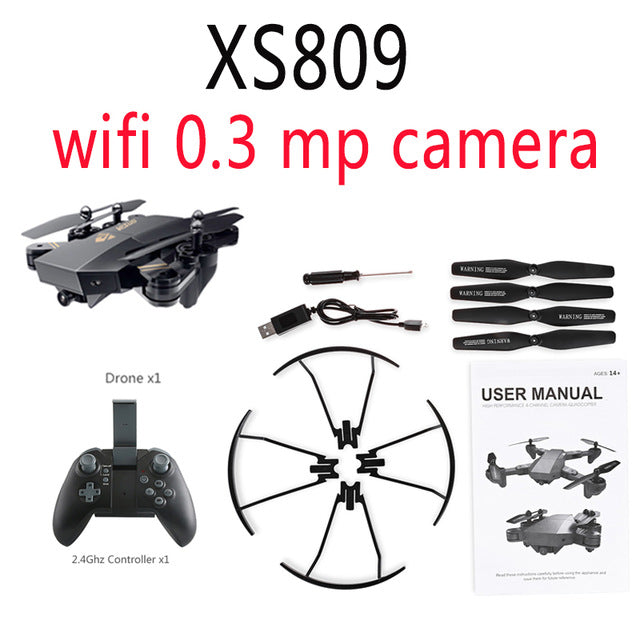 XS809W hovering racing helicopter rc drones with camera hd drone profissional fpv quadcopter aircraft luminous fun toy for boys