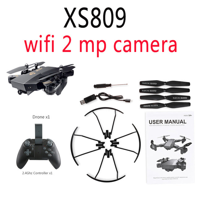 XS809W hovering racing helicopter rc drones with camera hd drone profissional fpv quadcopter aircraft luminous fun toy for boys