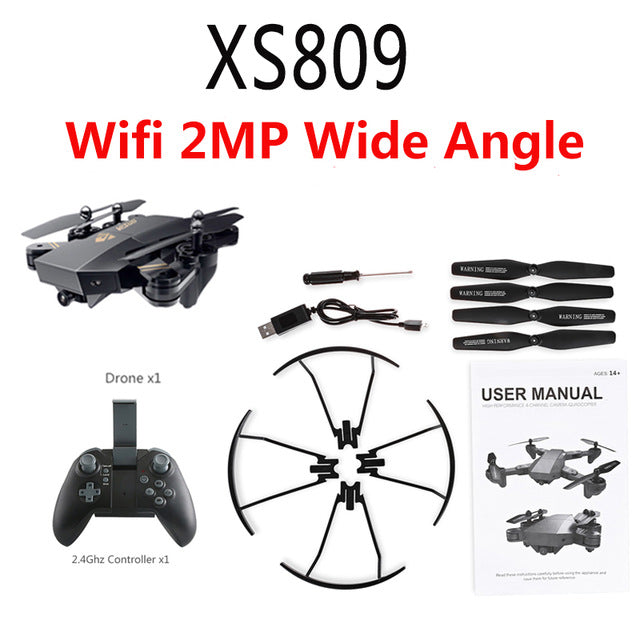 XS809W hovering racing helicopter rc drones with camera hd drone profissional fpv quadcopter aircraft luminous fun toy for boys