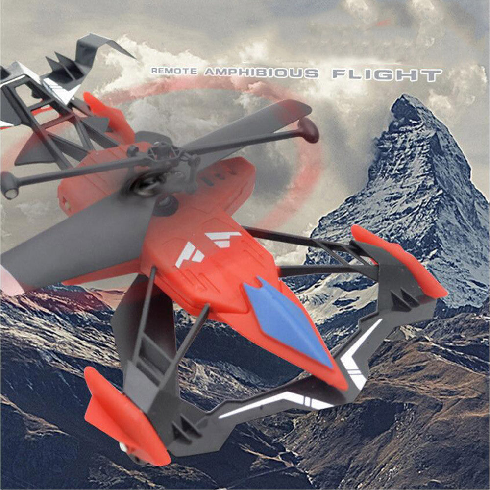2017 Air Ground Drone 2.4G 2.5CH RC Gyro Mini Variable Sports Car & Air Race RC Heli Y7106*