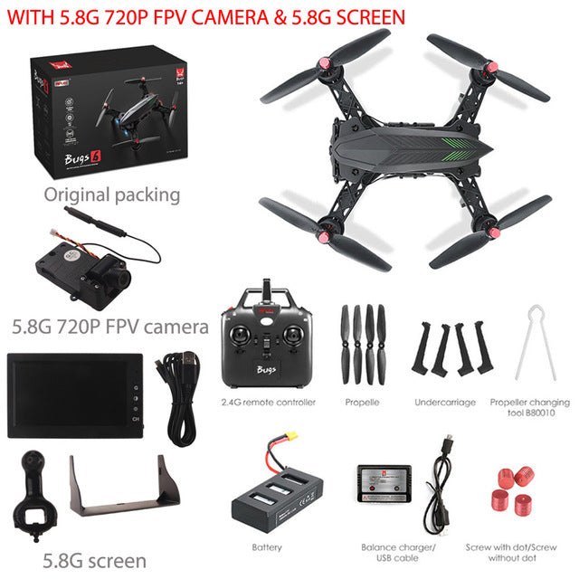 MJX Bugs 6 Professional Racing RC Drone with Camera HD 720P FPV Live Video Quadcopter RTF KEDIOR X8SW Hero 3