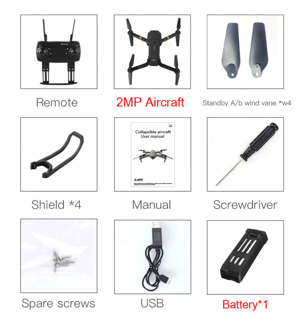 Hot Sale Eachine E58 WIFI FPV With Wide Angle 2 MP HD Camera High Hold Mode Foldable Arm RC Quadcopter RTF VS DJI Mavic Pro