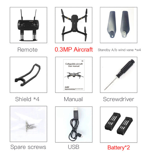 Hot Sale Eachine E58 WIFI FPV With Wide Angle 2 MP HD Camera High Hold Mode Foldable Arm RC Quadcopter RTF VS DJI Mavic Pro