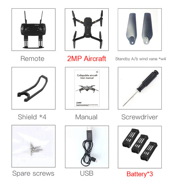 Hot Sale Eachine E58 WIFI FPV With Wide Angle 2 MP HD Camera High Hold Mode Foldable Arm RC Quadcopter RTF VS DJI Mavic Pro