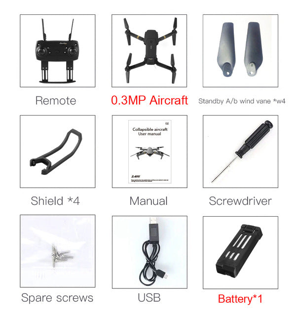 Eachine E58 WIFI FPV With Wide Angle HD Camera High Hold Mode Foldable Arm RC Quadcopter RTF Drone VS VISUO XS809HW JJRC H37