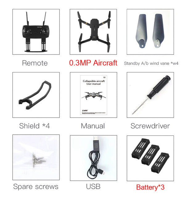 Eachine E58 WIFI FPV With Wide Angle HD Camera High Hold Mode Foldable Arm RC Quadcopter RTF Drone VS VISUO XS809HW JJRC H37