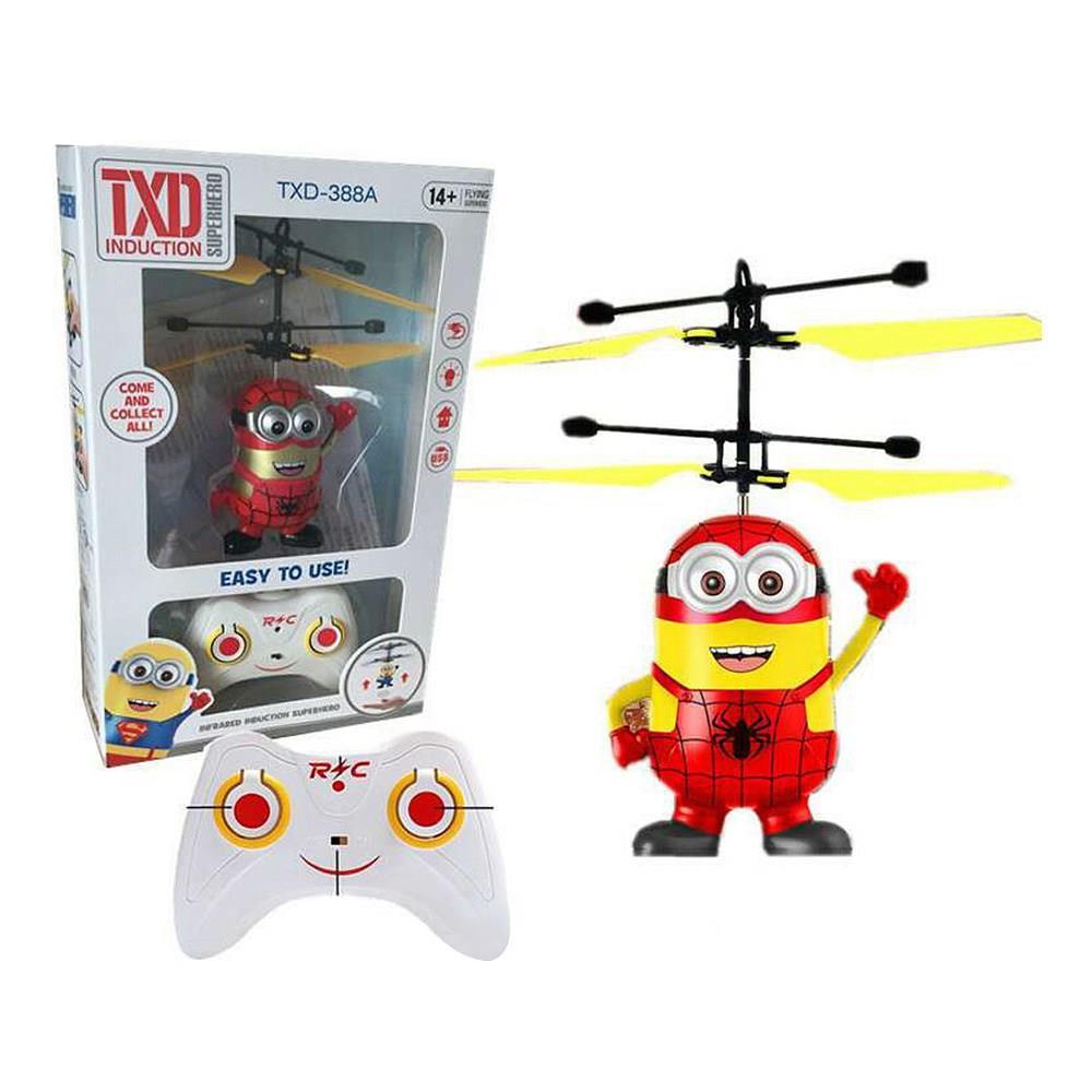 Redpawz Funny Induction Flying Toys Upgrade RC flashing Despicable Me Minion Helicopter Quadcopter Drone Plane Toys VS jjrc h31