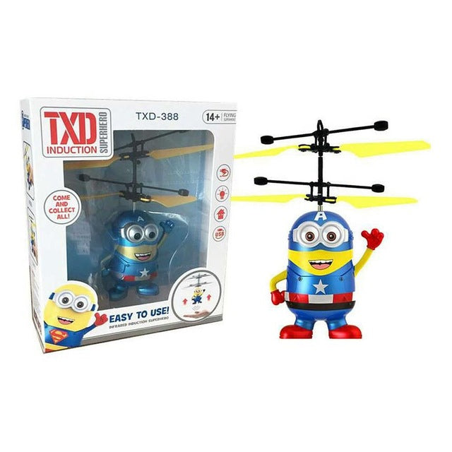 Redpawz Funny Induction Flying Toys Upgrade RC flashing Despicable Me Minion Helicopter Quadcopter Drone Plane Toys VS jjrc h31
