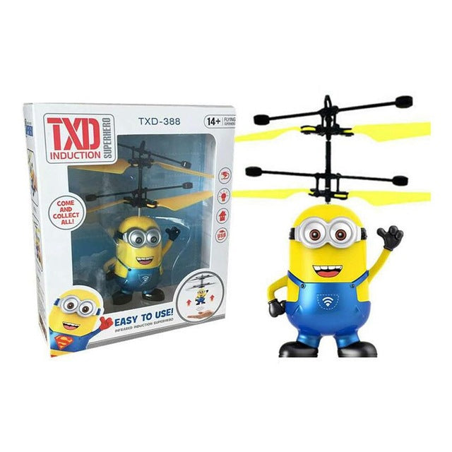 Redpawz Funny Induction Flying Toys Upgrade RC flashing Despicable Me Minion Helicopter Quadcopter Drone Plane Toys VS jjrc h31