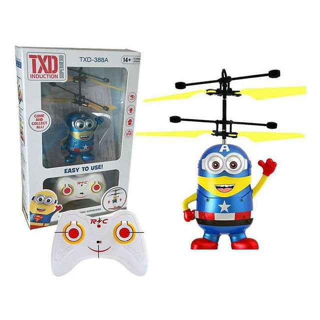 Redpawz Funny Induction Flying Toys Upgrade RC flashing Despicable Me Minion Helicopter Quadcopter Drone Plane Toys VS jjrc h31