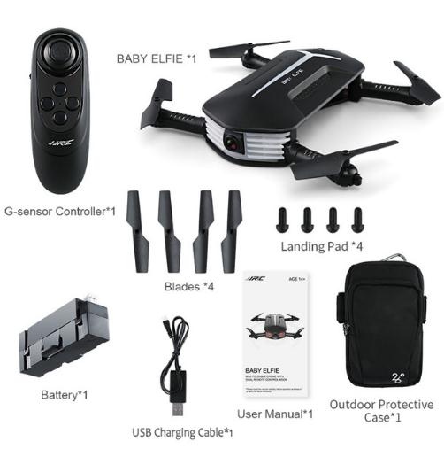 JJRC BABY ELFIE RC Selfie Drone with HD FPV Quadcopter Mini Pocket Foldable RC Drones Helicopter  Upgraded H37 VS H36 H31 H37