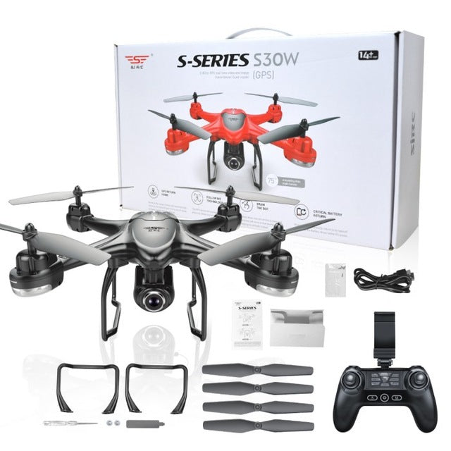 New Arrival S-SERIES S30W Double GPS Dynamic Follow WIFI FPV With 720P Wide Angle Camera RC Drone Quadcopter Racing VS MJX Bugs6