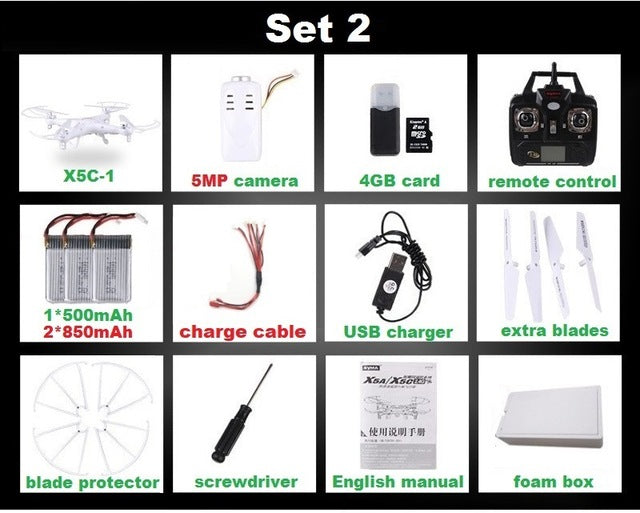 SYMA X5C X5 (Upgrade Version) RC Drone With 5MP 1080P HD Camera 4CH 6-Axis Remote Control Helicopter Quadcopter Dron Kids Toys