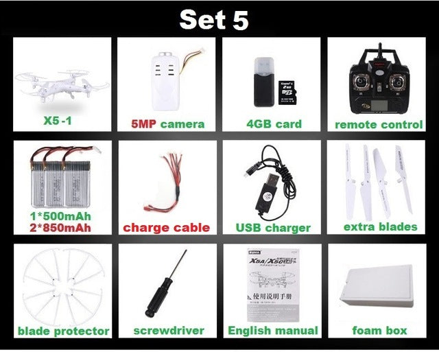 SYMA X5C X5 (Upgrade Version) RC Drone With 5MP 1080P HD Camera 4CH 6-Axis Remote Control Helicopter Quadcopter Dron Kids Toys