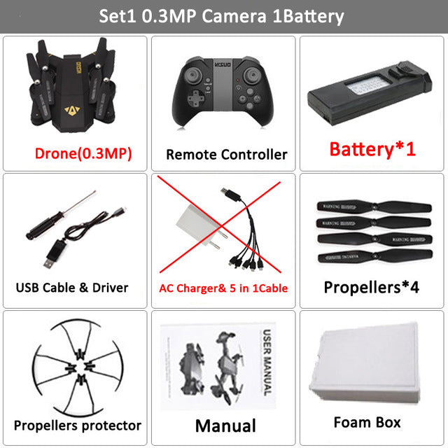 VISUO Xs809HW Xs809W Foldable Drone with Camera HD 2MP Wide Angle WIFI FPV Altitude Hold RC Quadcopter Helicopter VS H47 Dron